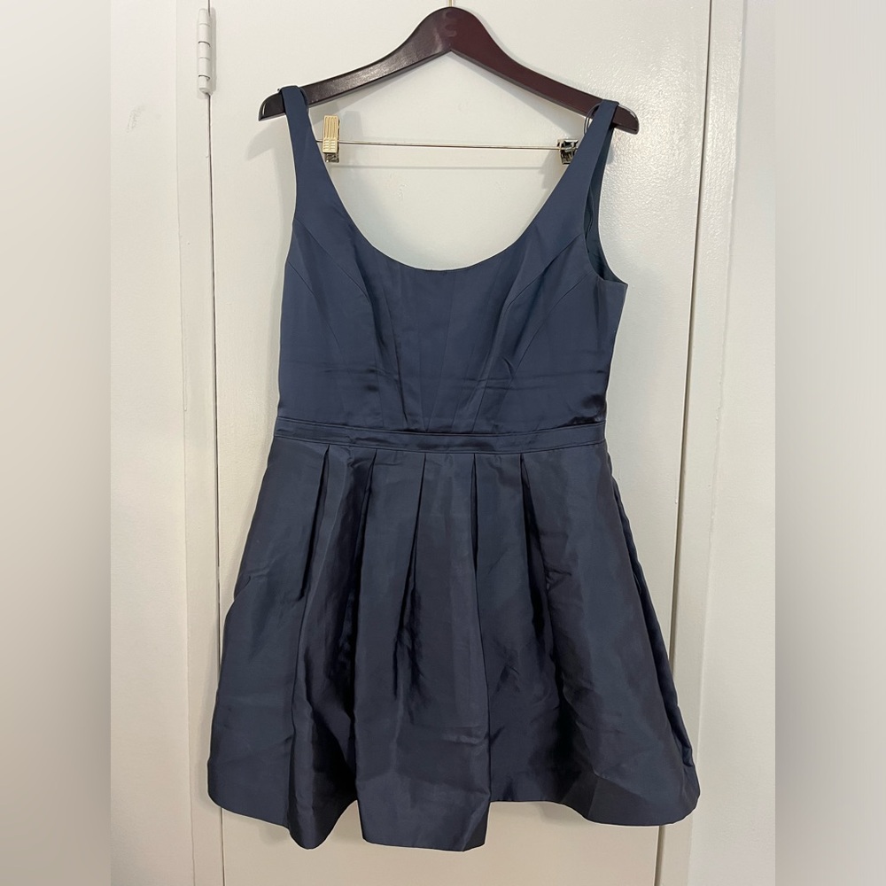 Adrianna Papell Slate Blue Mini with Pockets
